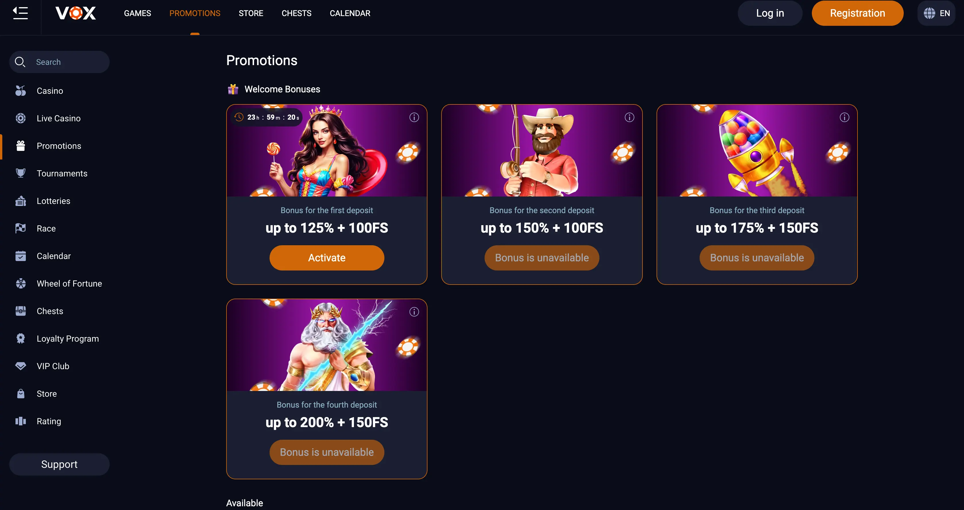 Bonusy i promocje w Vox Casino